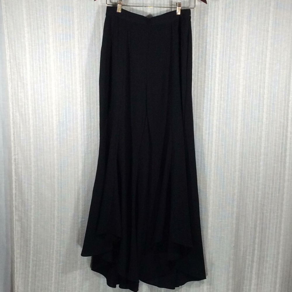 Venus HiLow Ruffled Palazzo Black Dressy Pants-M
